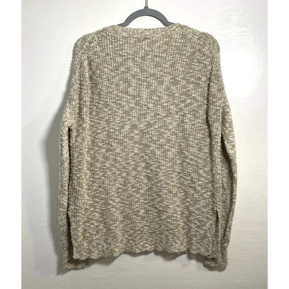 J.Crew Women's Linen Blend Oversized Sweater Beige Size Medium Preppy Casual